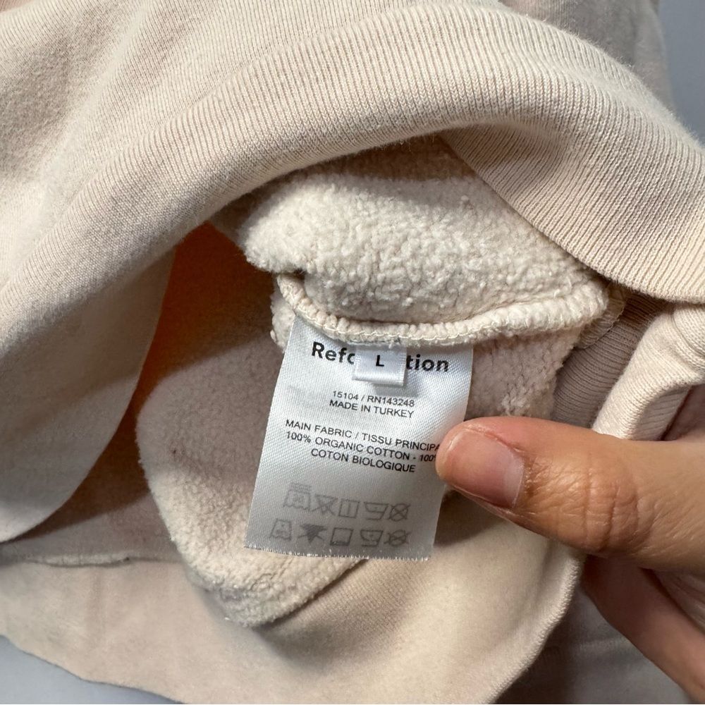 Reformation Jeans Classic Crewneck Sweatshirt Peach Light Beige View 6